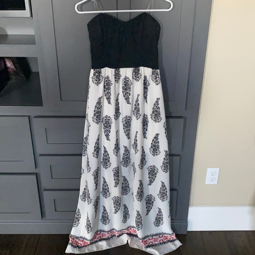Strapless Floral Maxi Dress